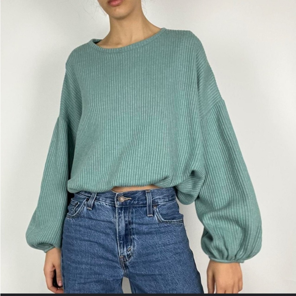 Zara Teal balloon Sweater